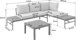 TERASOVÁ SEDACÍ SOUPRAVA kov, plast, textil Luca Bessoni - Online Only zahradní nábytek, Online Only