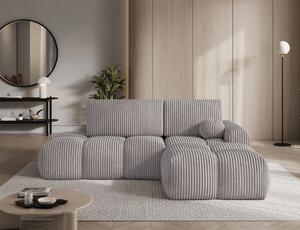 Designová rohová sedací souprava NIMUE - světle šedá, pravý roh