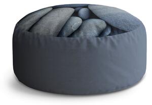 Sablio Taburet Circle Černé kameny: 40x50 cm