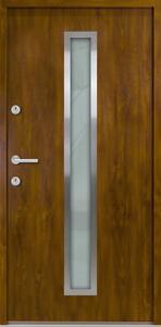 FM TÜREN Vchodové dveře s ocelovým opláštěním FM Turen model ATU600 Orientace dveří: Levé, otevírání ven, Dekor: Zlatý dub, Standardní rozměr: 90 cm x 200 cm - vnější rozměr rámu