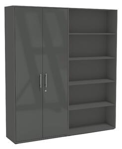 SKŘÍŇ NA ŠANONY, antracitová, vysoce lesklá antracitová, 168,8/185,6/33 cm MID.YOU - Online Only kancelářský nábytek, Online Only