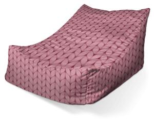 Sablio Sedací vak Lounge Růžové pletení z vlny - 80 x 95 x 50 cm