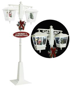 Vánoční pouliční lampa se Santou bílo-červená 81x40x188 cm PVC