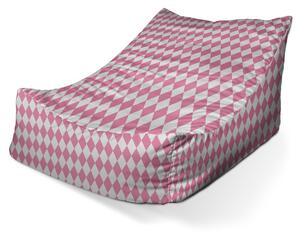 Sablio Sedací vak Lounge Růžovobílé kosočtverce - 80 x 95 x 50 cm