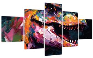 Obraz - Dinosaurus, malba (125x70 cm)