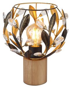 Stolní lampa MIKA černá/zlatá/přírodní