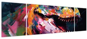 Obraz - Dinosaurus, malba (170x50 cm)