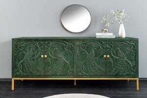 Komoda PEACOCK 3D 175 CM zelená masiv mango Nábytek | Úložné prostory | Komody | Nízké 3