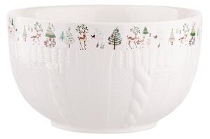 Altom Bílá porcelánová miska s vánočním motivem, 600 ml