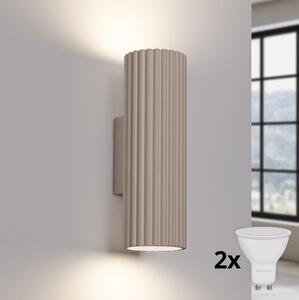 Brilagi - LED Nástěnné svítidlo CRESTO 2xGU10/10W/230V 20 cm taupe