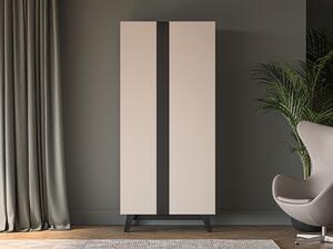 - Šatní skříň 90 cm CHARLOTTE - kašmír / černá
