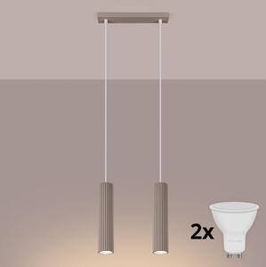 Brilagi - LED Lustr na lanku CRESTO 2xGU10/10W/230V taupe