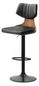 - Barová židle ASTERIA - ořech / černá eko kůže