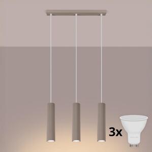 Brilagi - LED Lustr na lanku CRESTO 3xGU10/10W/230V taupe