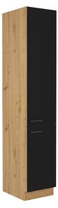 KONDELA Potravinová skříňka, černý mat / dub artisan, Monro 40 DK-210 2F