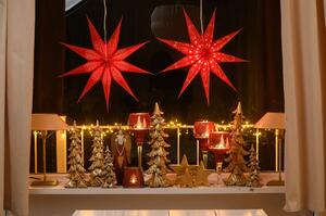 Dům Vánoc Béžová Vánoční Hvězda svítící dekorace 9-bodová 60 cm