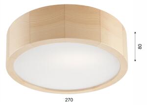 Stropní svítidlo NATURAL 1xE27/60W/230V pr. 27,5 cm borovice