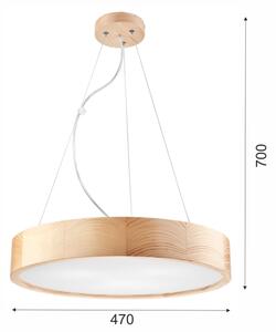 Lustr na lanku NATURAL 3xE27/60W/230V pr. 47 cm borovice