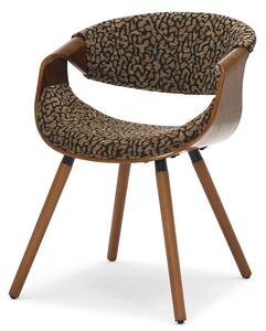 Designová jídelní židle SAROLTA - černá / hnědá / ořech
