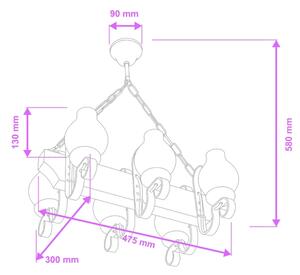 Brilagi - Lustr na řetězu QUEEN 6xE14/40W/230V buk