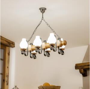 Brilagi - Lustr na řetězu RUSTIC 6xE14/40W/230V buk/ořech