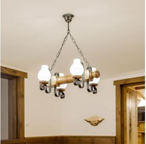 Brilagi - Lustr na řetězu RUSTIC 4xE14/40W/230V buk/ořech