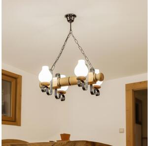 Brilagi - Lustr na řetězu RUSTIC 4xE14/40W/230V buk