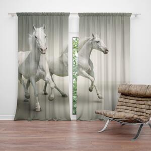 Sablio Závěs Dva bílí koně: 2ks 140x250cm