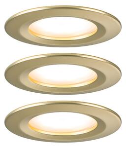 P 92405 LED vestavné svítidlo Nova Coin základní sada nevýklopné IP44 kruhové 78mm Coin 3x6W 230V 2700K zlatá mat - PAULMANN