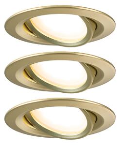 P 92404 LED vestavné svítidlo Nova Coin 3ks sada kruhové 84mm 50° Coin 3x6W 230V 2700K zlatá mat - PAULMANN
