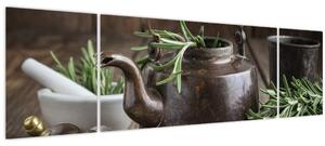 Obraz - Konvička s rozmarýnem (170x50 cm)