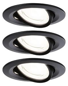 P 92457 LED vestavné svítidlo Nova Coin 3ks sada kruhové 84mm 50° 3x2,8W 230V 4000K černá mat - PAULMANN