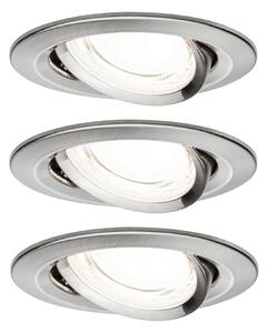 P 92456 LED vestavné svítidlo Nova Coin 3ks sada kruhové 84mm 50° 3x2,8W 230V 4000K kov kartáčovaný - PAULMANN