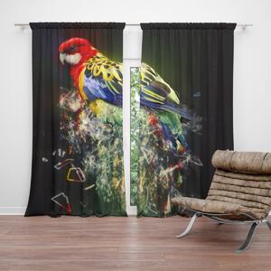 Sablio Závěs Barevný papoušek: 2ks 140x250cm
