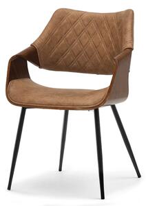 Designová jídelní židle NENET - hnědá / ořech / černá