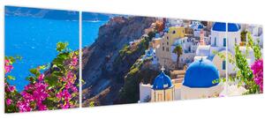 Obraz - Santorini, Řecko (170x50 cm)