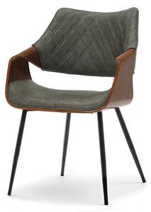 Designová jídelní židle NENET - zelená / ořech / černá