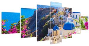 Obraz - Santorini, Řecko (210x100 cm)