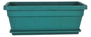 Balkónový truhlík s podmiskou, šířka 46cm Barva: Zelená