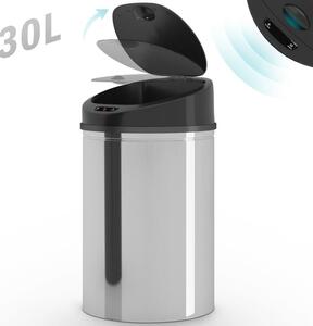 Automatický odpadkový koš se senzorem 30 l, stříbrný