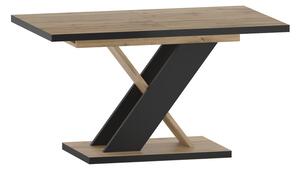 Designový rozkládací stůl IZIDOR - dub wotan / černý