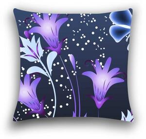 Povlak na polštář z mikrovlákna VIOLET BUTTERFLY 45x45 cm, tmavě modrý