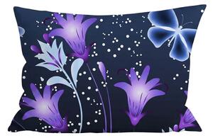Povlak na polštář z mikrovlákna VIOLET BUTTERFLY 50x70 cm, tmavě modrý