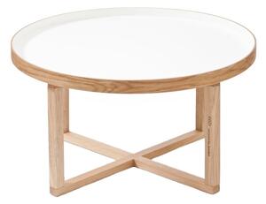 Kulatý stolek s bílou deskou z dubového dřeva Wireworks Round, Ø 66 cm