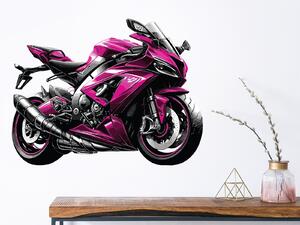 Růžová motorka arch 45 x 35 cm