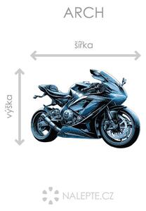 Modrá motorka textilní přelepitelná samolepka na zeď arch 47 x 34 cm