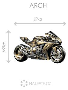 Zlatá motorka textilní přelepitelná samolepka na zeď arch 47 x 29 cm
