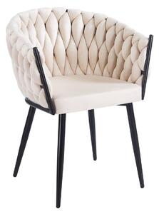 Designová čalouněná židle ZYPHIRA - béžová / černá