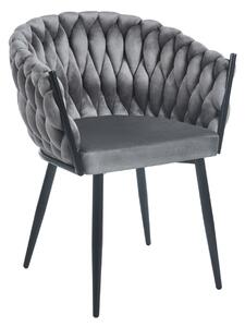 Designová čalouněná židle ZYPHIRA - šedá / černá