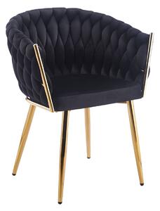 Designová čalouněná židle ZYPHIRA - černá / zlatá
